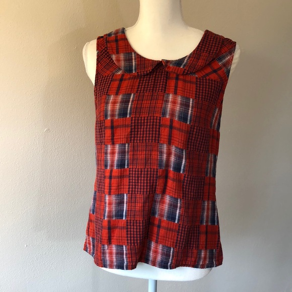 Fervour Plaid Patchwork Blouse - M - Picture 2 of 5